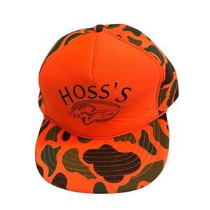 New Look Hoss’s Hat One Size Orange Camouflage Snapback